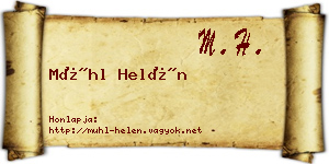 Mühl Helén névjegykártya